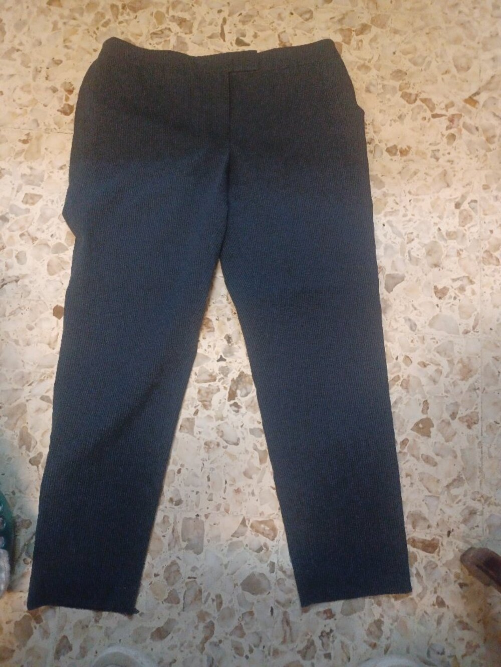 Anne Klein Women's Seer-Sucker Pants SZ 12 Navy